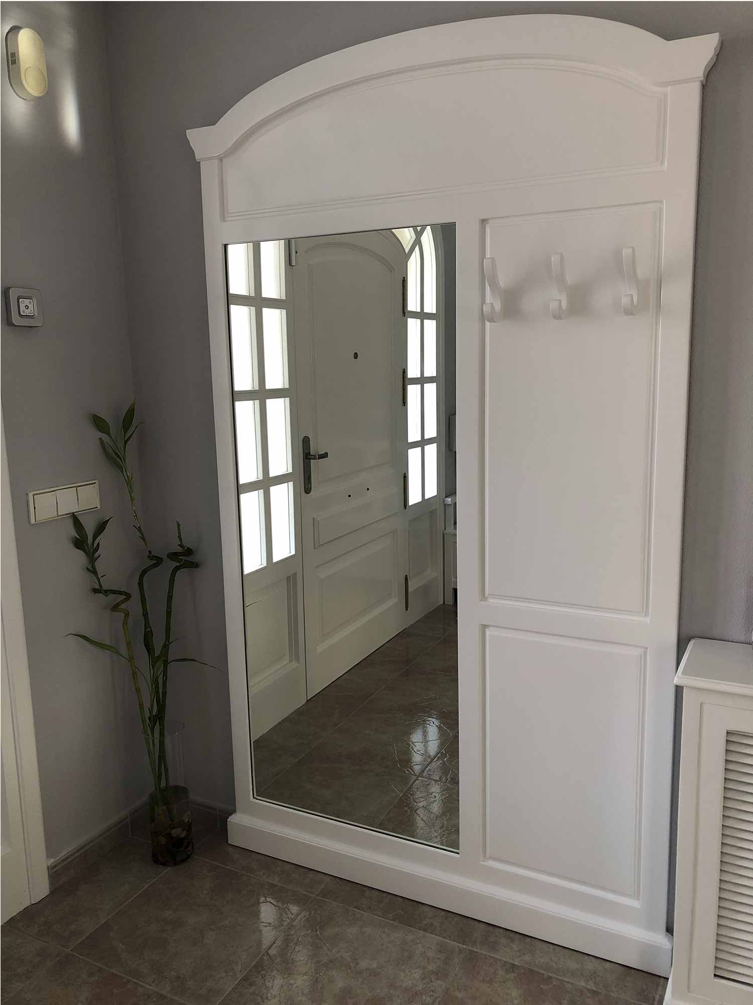 espejo entrada lacado en blanco