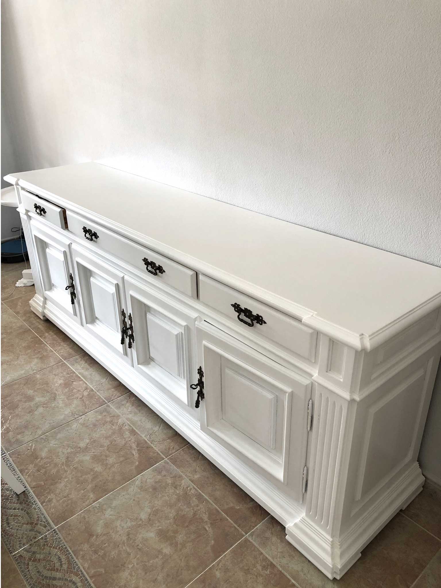 mueble salón lacado blanco